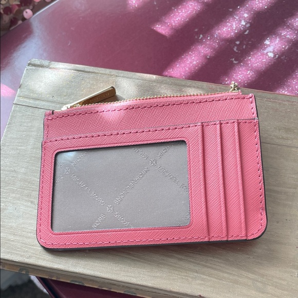 Michael Kors Fuchsia Card Holder with Gold Keyring - Picture 2 of 4